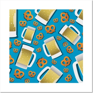 Beer and Pretzel pattern Posters and Art